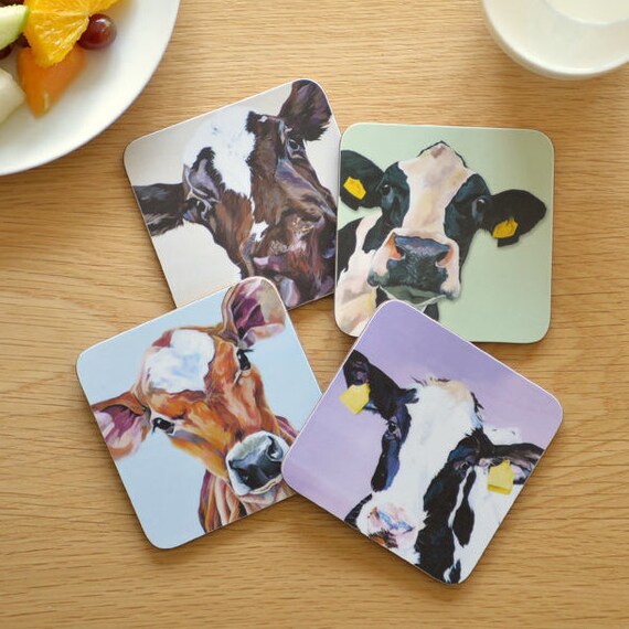 Square Cow Placemats & Coasters Dairy Cow Table mats Etsy