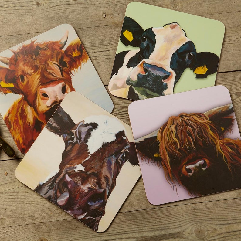 Melamine Cow Table Mats 4 Set Etsy