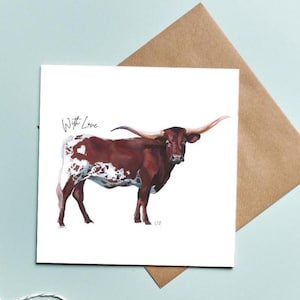 Texas Longhorn Hochzeitskarte