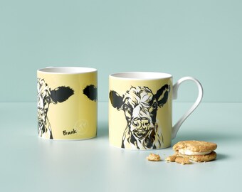 Small Yellow China Cow Mug