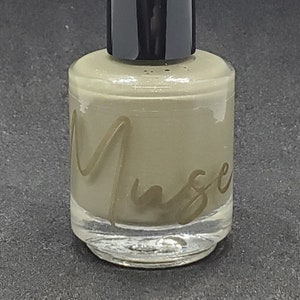 Yellow There, Sunshine - Grey Crelly Indie Nail Polish with Yellow Undertone and Micro Holo Flakes