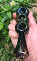 Triple Bowl Pipe, Glass Smoking Pipe, Glass Tobacco Pipe, Thick Glass Pipe, Worked Glass Pipe, Hand Blown Tobacco Smoker Gift Pipe 