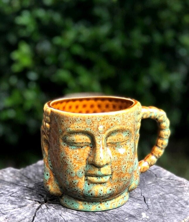 Buddha Head Coffee Mug 12oz Ceramic Cup for Beverage Tea Etsy