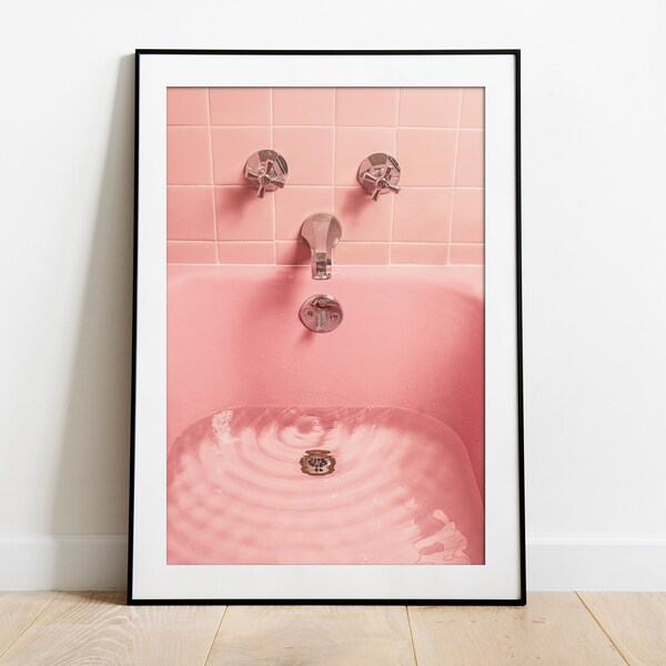 Pink Bathroom Art Etsy