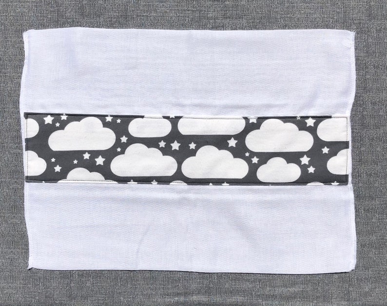 2 Pack of Burp Cloths Gray Cloud Themed Etsy