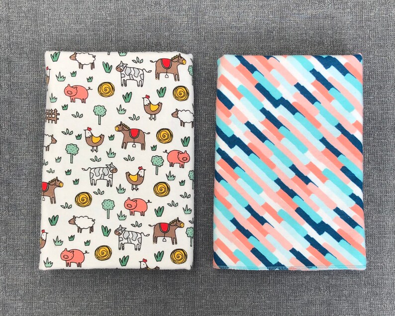 2 Pack of Extra Large Receiving Blankets Farm Animals and Etsy