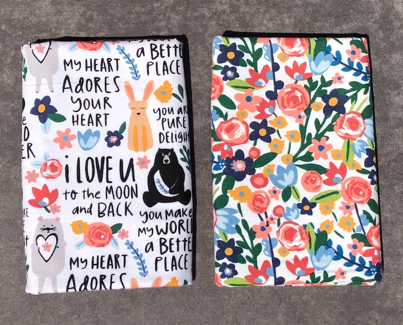 2 Pack of Extra Large Receiving Blankets Modern Floral Print Etsy