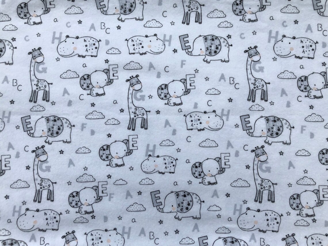 Extra Large Receiving Blanket Elephants Hippos Giraffes Etsy