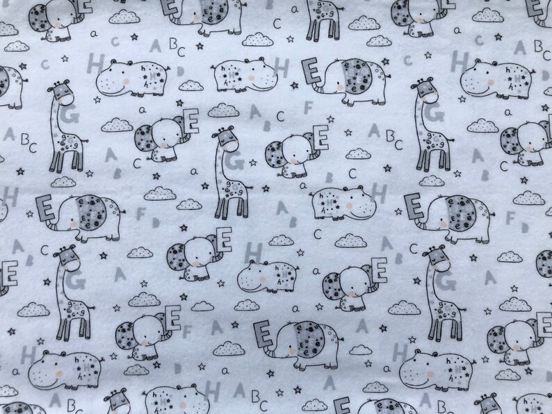 Extra Large Receiving Blanket Elephants Hippos Giraffes Etsy