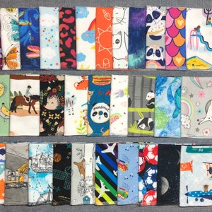 10” Kids Reusable Lunchbox Napkins - Option to Personalize - Variety of Fun Prints on Soft Flannel