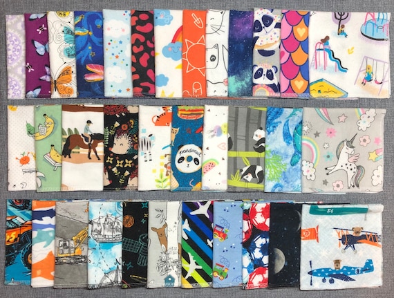 10” Kids Reusable Lunchbox Napkins - Option to Personalize - Variety of Fun Prints on Soft Flannel