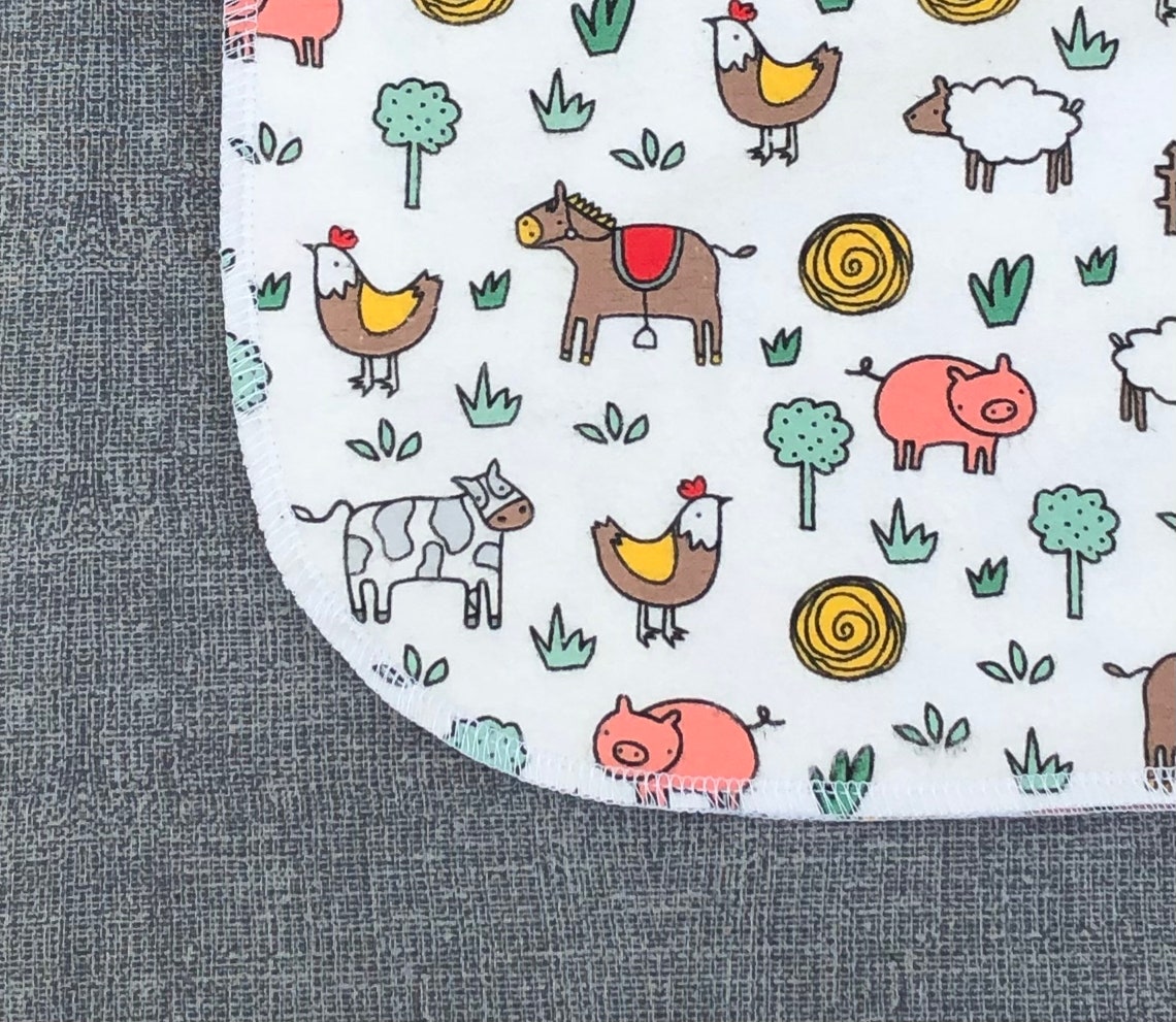 2 Pack of Extra Large Receiving Blankets Farm Animals and Etsy