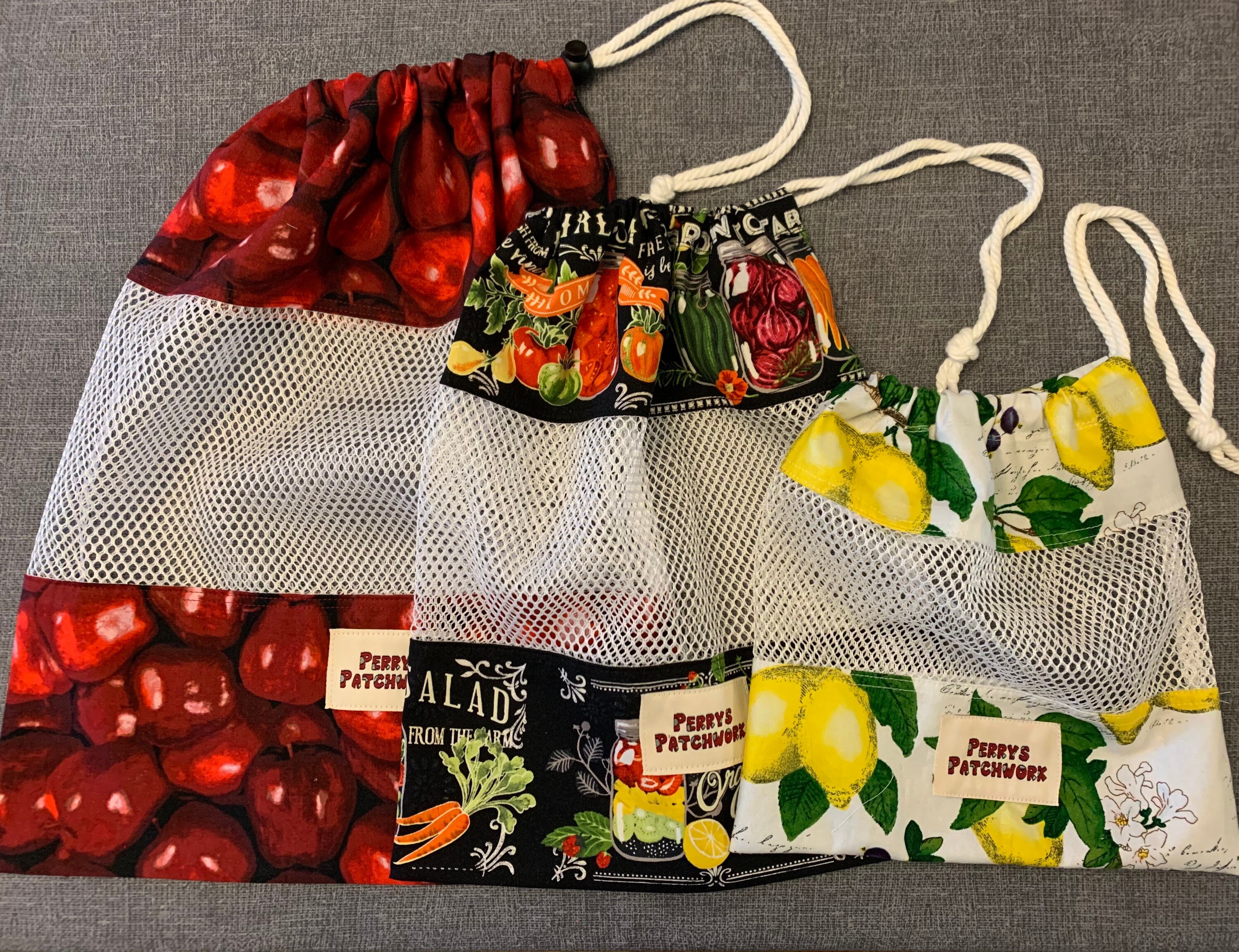 3 Pack Reusable Produce Bag Large Medium and Small Bag Etsy