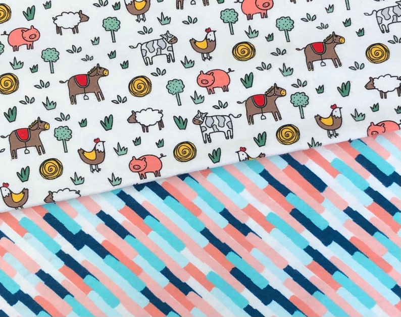 2 Pack of Extra Large Receiving Blankets Farm Animals and Etsy