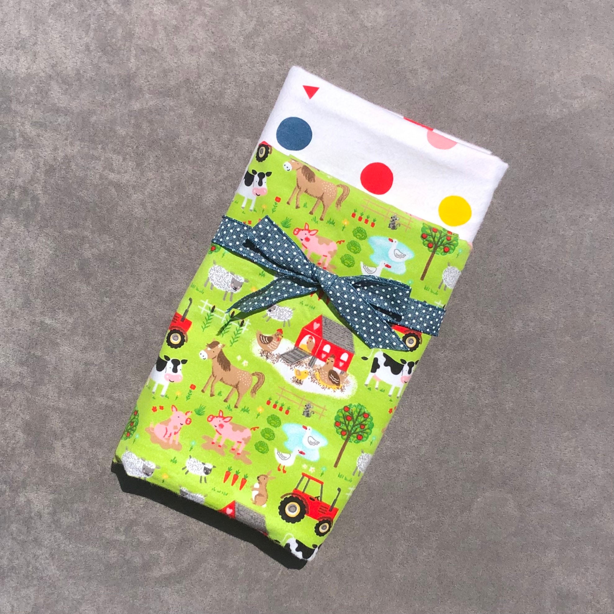 2 Pack of Extra Large Receiving Blankets Farm Animals and Etsy