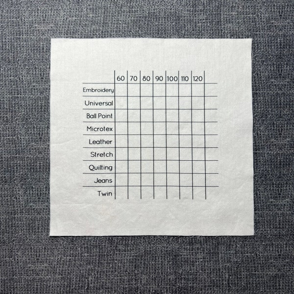 Needle Organizing Grid Fabric Square - Grid only - for DIY
