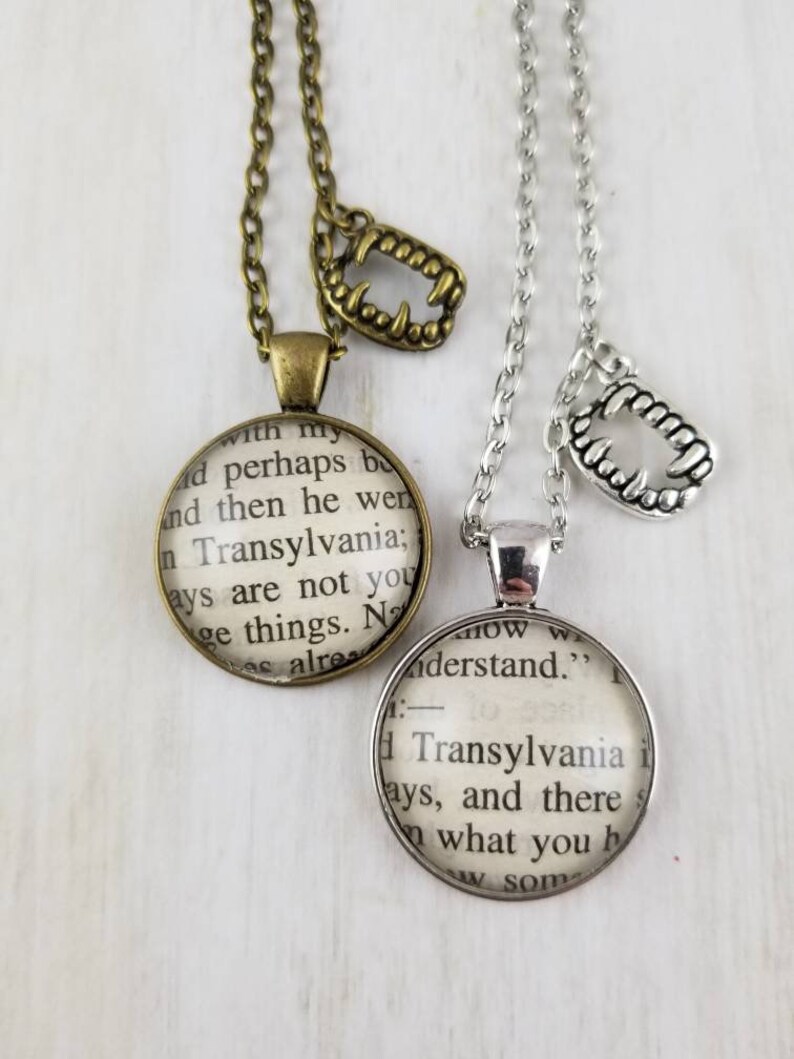 Transylvania Book Page Necklace - Etsy