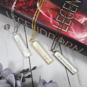 Legendborn Book Page Quotes Pendant- Rectangle, The Line is Law, Multiple Quotes