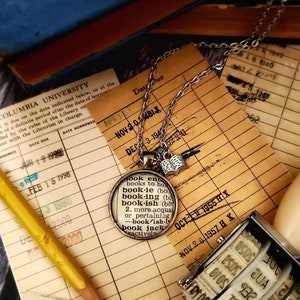 Bookish Book Page Pendant, Bookish Necklace