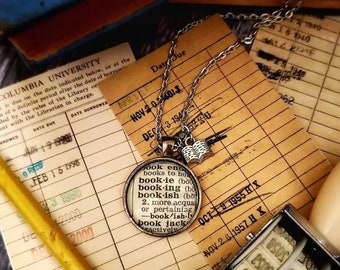 Bookish Book Page Pendant, Bookish Collar