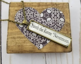 Quoth the Raven, Nevermore Pendant, " The Raven" Book Page Necklace