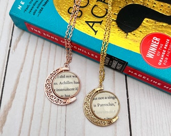 Achilles and Patroclus OTP Book Page Necklace