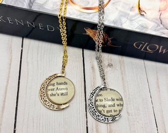 Wendekette mit Buchseitenmotiv „Plated Prisoner OTP“, Auren-Anhänger