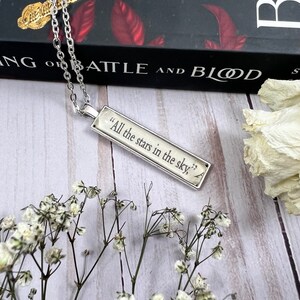 All the stars in the sky Book Page Pendant, King of Battle and Blood Book Quote Jewelry