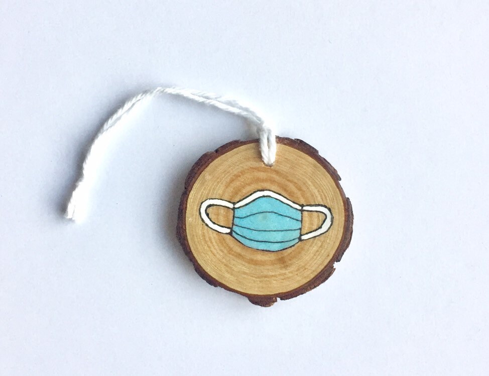 The COVID Set Christmas Ornaments COVID Ornaments Wood Slice Etsy