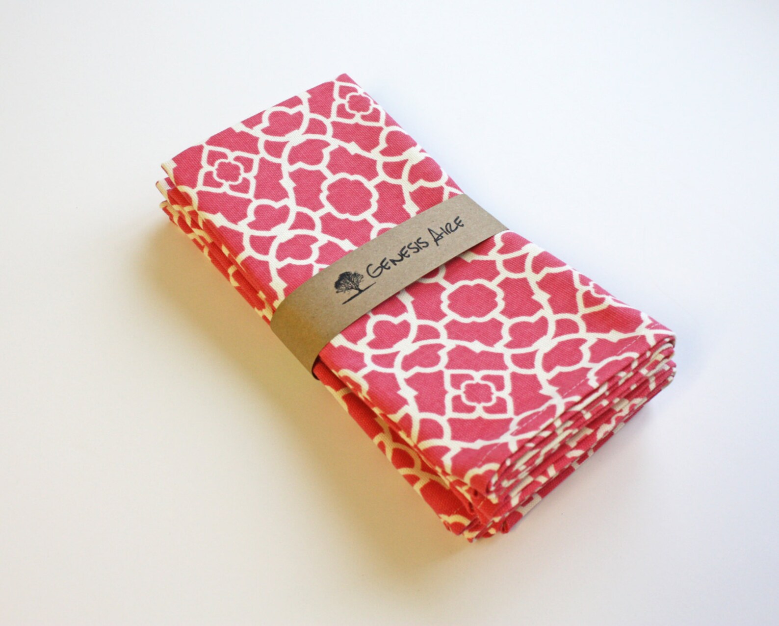 Set of 4 Coral Cloth Dinner Napkins // Hot Pink Dinner Napkins Etsy