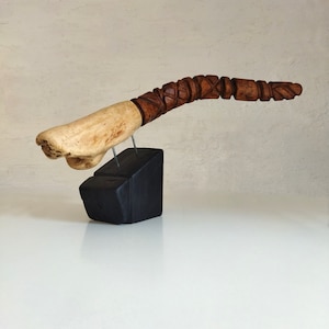 Driftwood sculpture art, Unique wooden sculptures,  Abstract Wood Sculpture unique Art Wood
