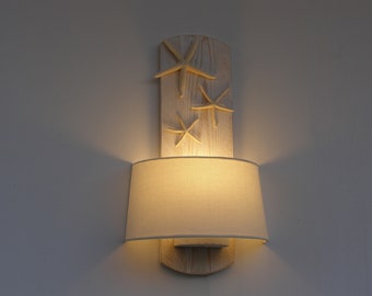 Wall lamp, Coastal decor wall lamp, Beach style wall lamp, Starfish wall lamp