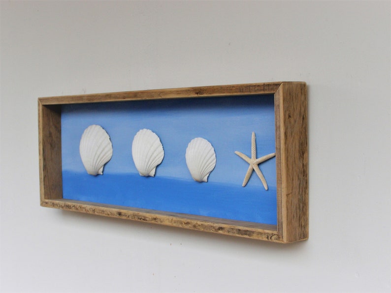 Shell Shadow Box, Wall Art, Seashell Shadow Box, Beach Decor, Coastal