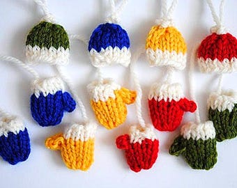Christmas Knitting Pattern - Mini Ornaments