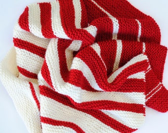 Peppermint Ombre Baby Blanket Knitting Pattern - Garter Stitch Stripes - PDF Digital Download - Beginner Friendly, 3 Sizes Included