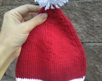 Modello per lavorare a maglia il cappello di Babbo Natale per bambini - 12 taglie: dalla prima infanzia ai 12 mesi - Download digitale