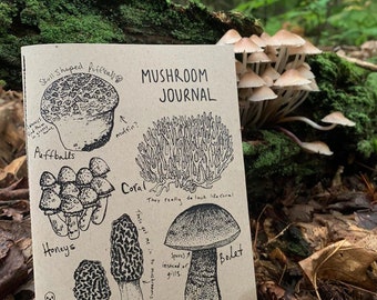 Mushroom Journal FORAGING field guide notes for edible mushrooms zine