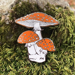 MUSHROOM ENAMEL PIN Amanita Muscaria image 1