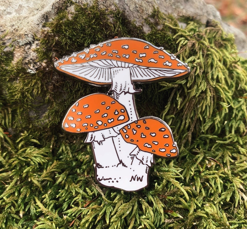 MUSHROOM ENAMEL PIN Amanita Muscaria image 1