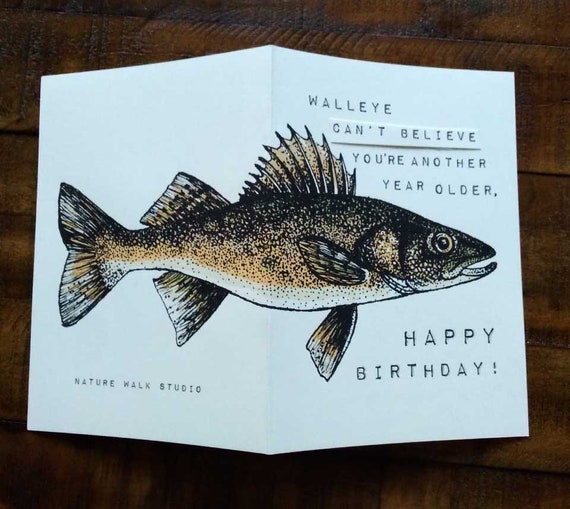 Vous Pecher Une Carte De Vœux Joyeux Anniversaire Walleye Vous Etsy France Vous Pecher Une Carte De Vœux Joyeux Anniversaire Walleye Vous Etsy France