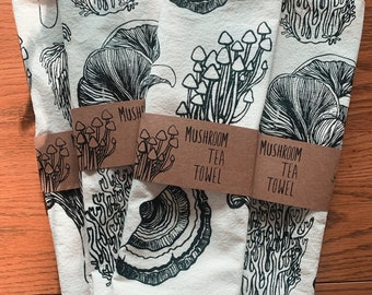 Mushroom Tea Towel Single mushroom towel