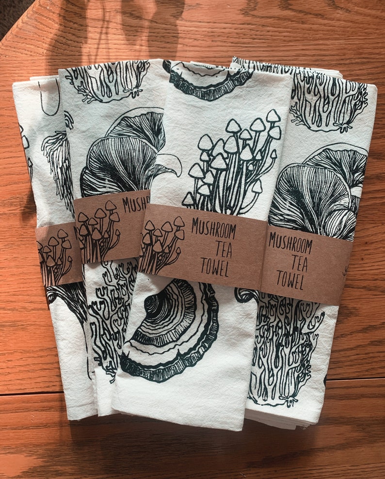 Mushroom Tea Towel Single mushroom towel