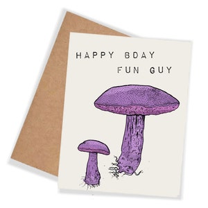 Cartão de presentes de feliz aniversário Fun Guy Mushroom