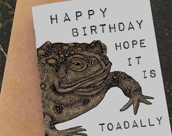 Happy Birthday toad frog animal nature greeting card
