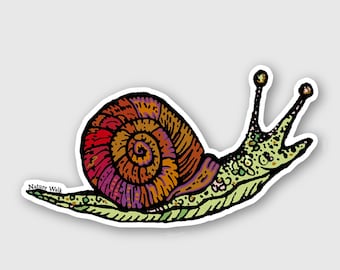 Funky Snail decal snail waterproof stickers slug nature