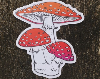 Amanita Mushrooms Decal mushroom stickers nature mycology