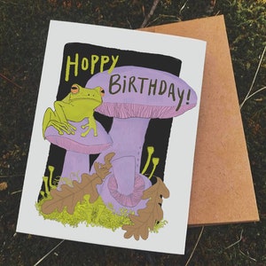 Hoppige verjaardagsgroetkaart Happy Birthday Frog