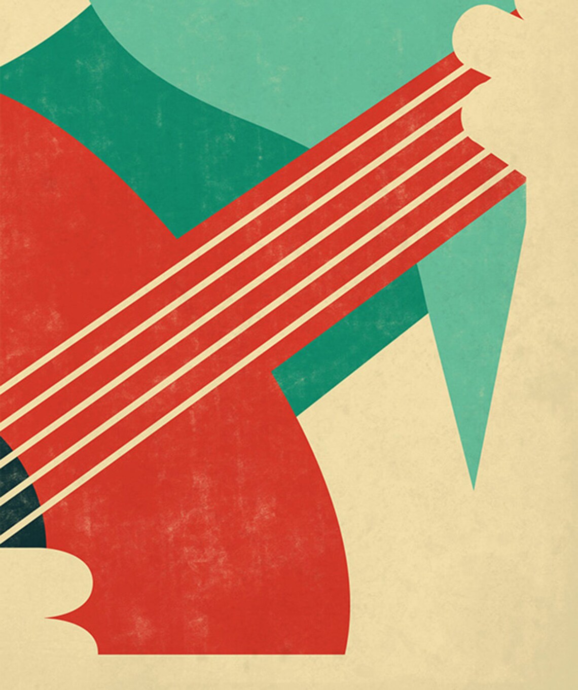 Retro Poster Guitar Player Guitarist Music Musician Man Etsy