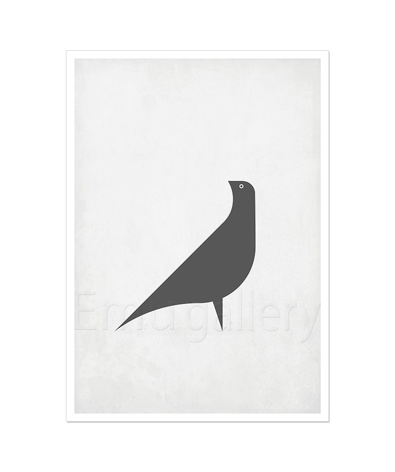 Skandinavisches Wanddekor, Vogel Kunst, Retro Poster im skandinavischen Stil, Vintage Kunstdruck, minimalistischer Kunstdruck, minimalistisches Design Dekor Bild 1