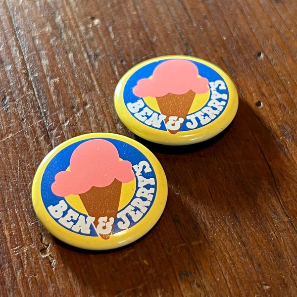 2 - vintage années 90 Ben & Jerry’s Ice Cream Cone Pin Pinback Button 1 » Vermont’s Finest Phish Burlington